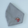 麦わら帽子-刺繍ワッペンを付けたマスク